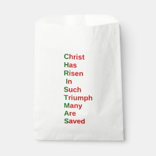 christian christmas religious jesus acrostic  favor bag
