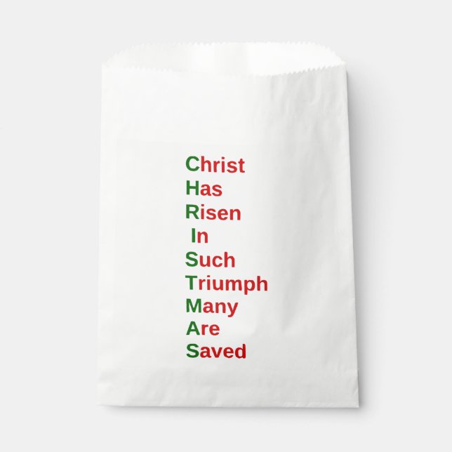 christian christmas religious jesus acrostic  favor bag (Front)