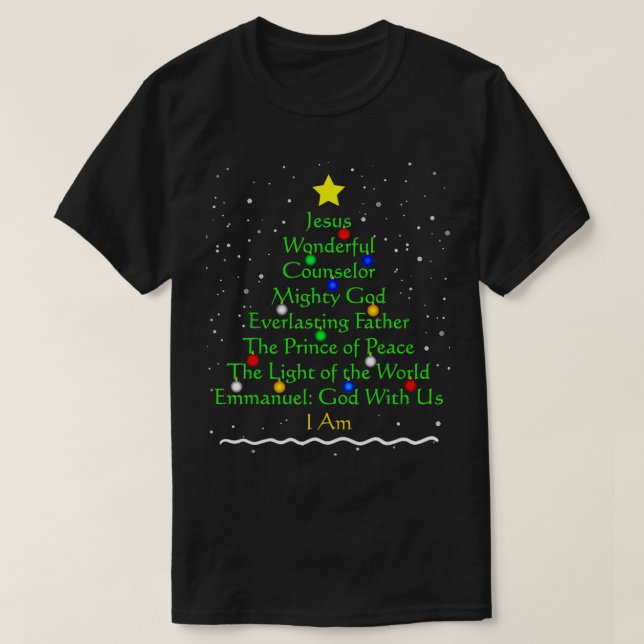 Christian Christmas s Bible Names of Jesus Gift Tr T-Shirt (Design Front)