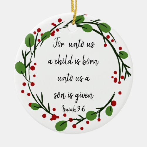 Christian Christmas Scripture Inspiratio Scripture Ceramic Ornament