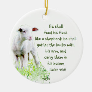 Christian Christmas Scripture Inspirational Verse Ceramic Ornament