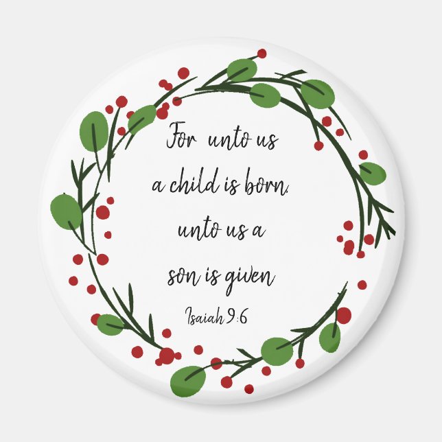 Christian Christmas Scripture Inspirational Verse Magnet (Front)