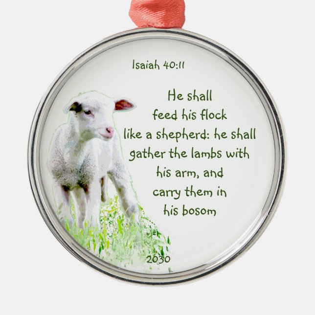 Christian Christmas Scripture Inspirational Verse Metal Ornament (Front)