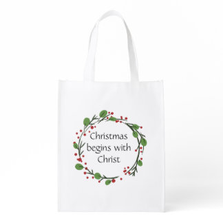 Christian Christmas Scripture  Scripture Grocery Bag