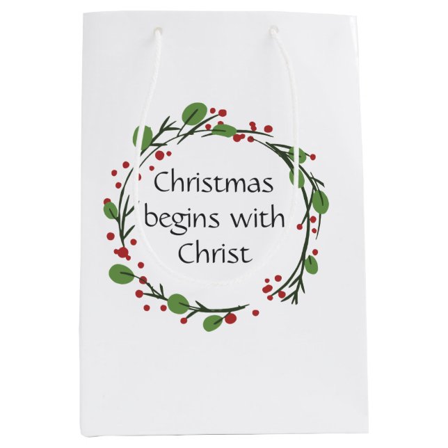 Christian Christmas Scripture  Scripture Medium Gift Bag (Front)