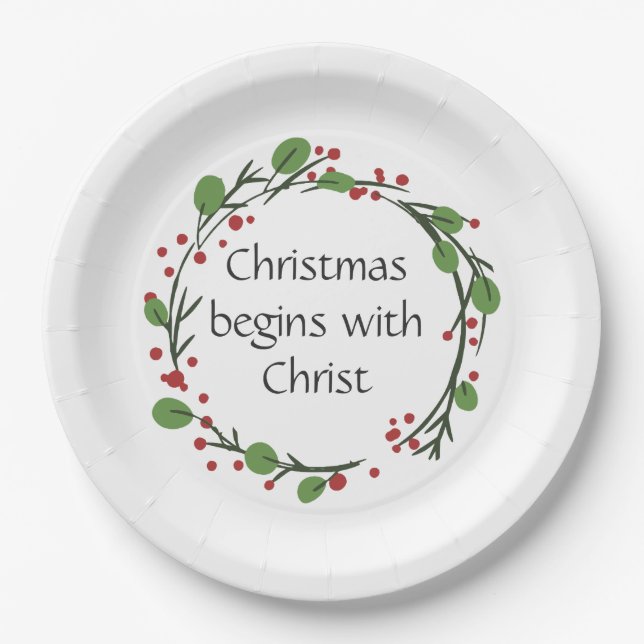 Christian Christmas Scripture  Scripture Paper Plates (Front)