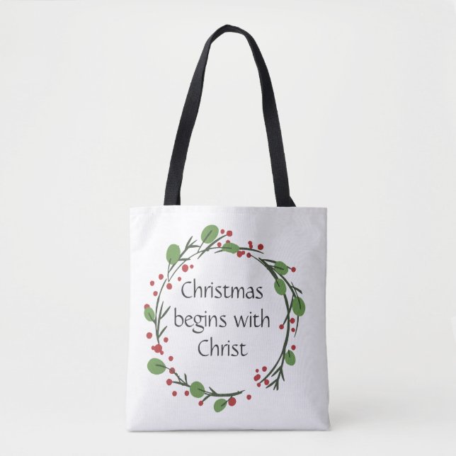 Christian Christmas Scripture  Scripture Tote Bag (Front)