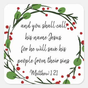 Christian Christmas Scripture Sticker Scripture