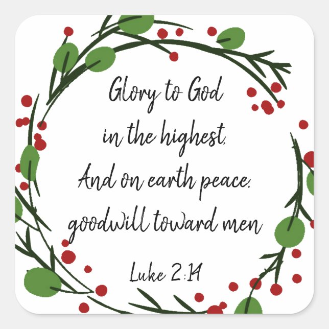 Christian Christmas Scripture Sticker Scripture (Front)