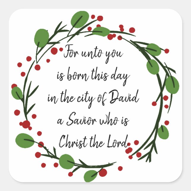 Christian Christmas Scripture Sticker Scripture (Front)