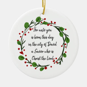 Christian Christmas Scripture Sticker Scripture Ceramic Ornament