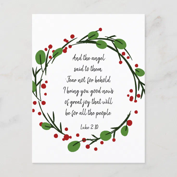 Christian Christmas Scripture Sticker Scripture Holiday Postcard | Zazzle