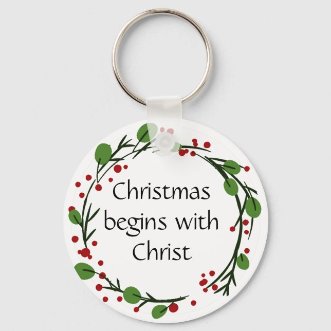 Christian Christmas Scripture Sticker Scripture Keychain (Front)