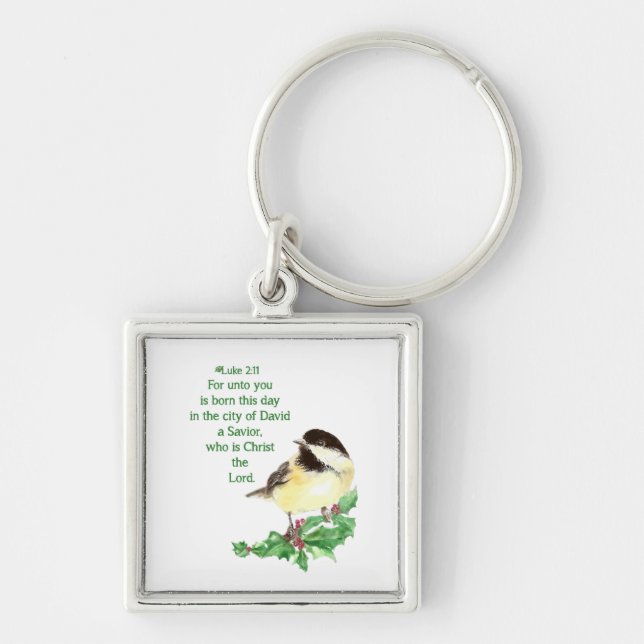 Christian Christmas Scripture Sticker Scripture Keychain (Front)