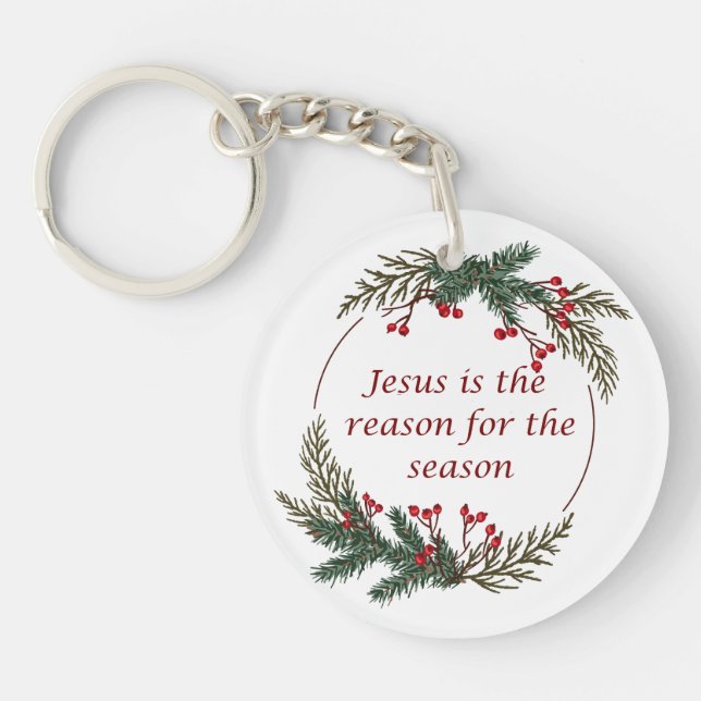 Christian Christmas Scripture Sticker Scripture Keychain (Front)