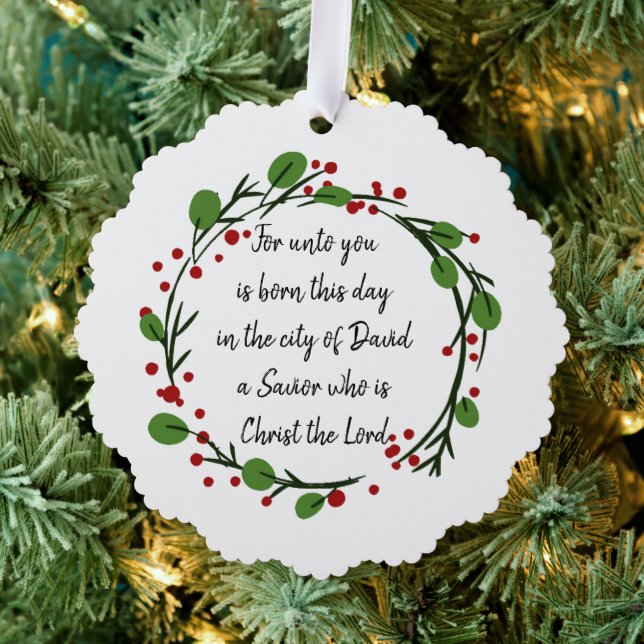 Christian Christmas Scripture Sticker Scripture Ornament Card (Insitu (Tree))