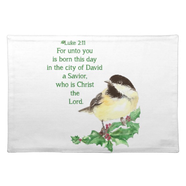 Christian Christmas Scripture Sticker Scripture Placemat (Front)