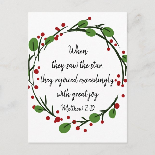Christian Christmas Scripture Sticker Scripture Postcard (Front)