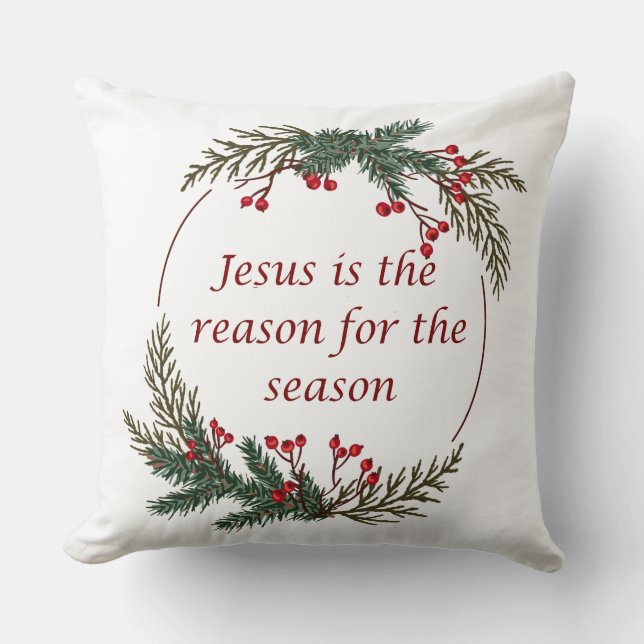 Christian Christmas Scripture  Throw Pillow (Front)