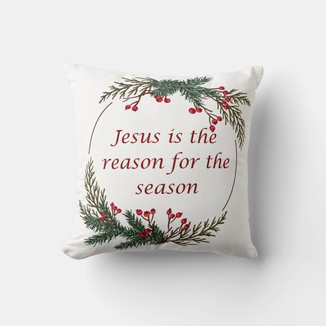 Christian Christmas Scripture  Throw Pillow (Front)