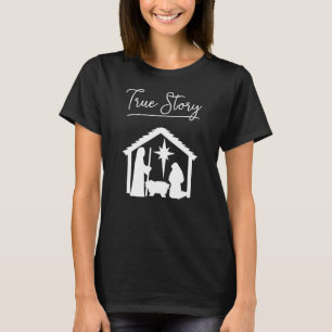 Christian Christmas True Story Jesus Baby Nativity T-Shirt