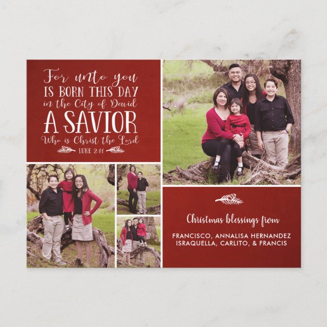 Christian Christmas Verse Typography Holiday Photo (Front)