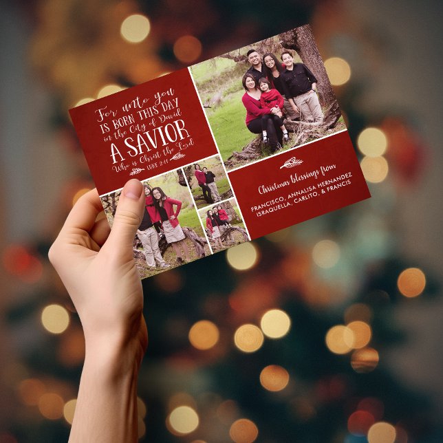 Christian Christmas Verse Typography Holiday Photo (Christian Christmas Verse Typography Holiday Photo Magnetic Card)