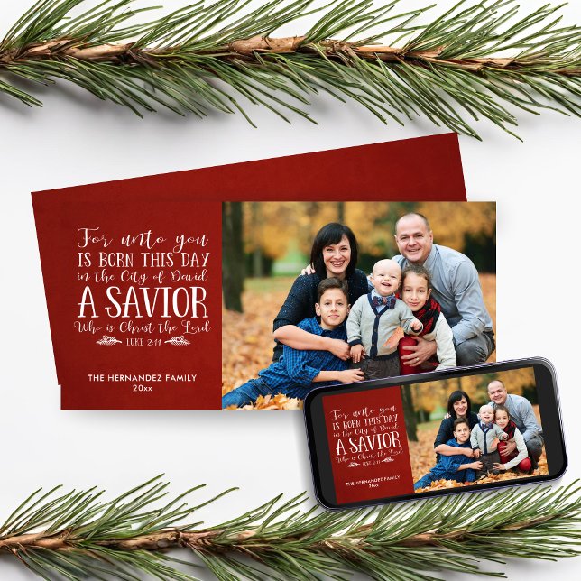 Christian Christmas Verse Typography Holiday Photo Card (Christian Christmas Verse Typography Holiday Photo Card)