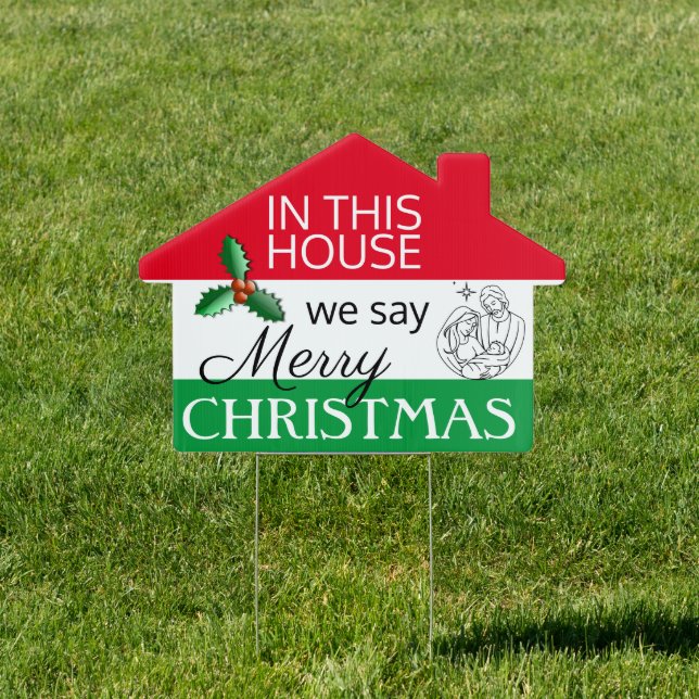 Christian Christmas Yard Decorations Sign (Insitu)