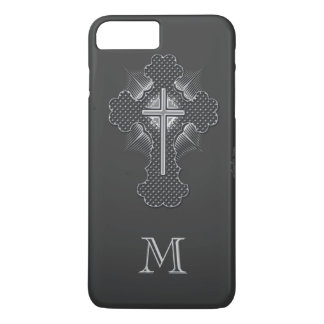 Christian chrome cross gray monogram iPhone 8 plus/7 plus case