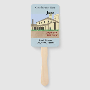 Christian Church Building & Scripture Church Hand Fan