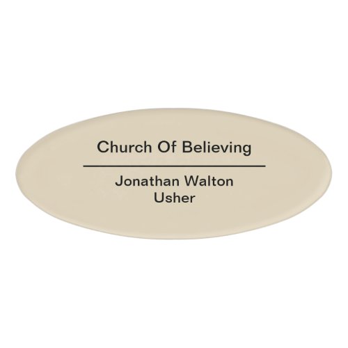 Christian Church Clergy And Usher Name Tag