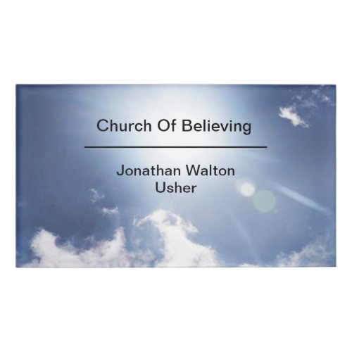 Christian Church Clergy And Usher Sunlit Name Tag