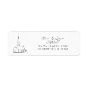 Christian Church Elegant Modern Minimal Cross Label