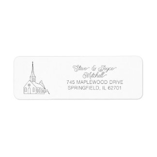 Christian Church Elegant Modern Minimal Cross Label