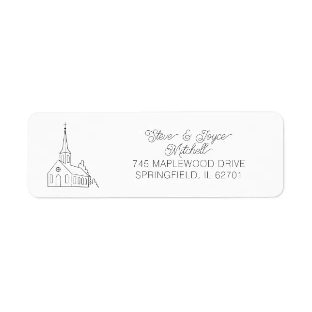 Christian Church Elegant Modern Minimal Cross Label | Zazzle