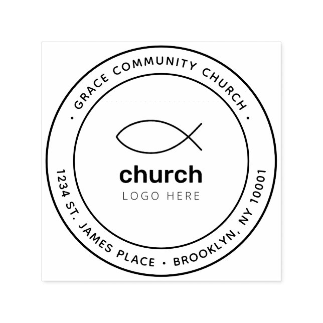 Christian Church Mail Supplies Return Address Self-inking Stamp (Design)