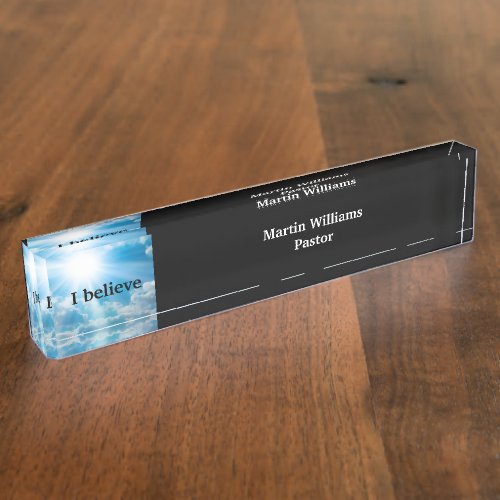 Christian Church Pastor Desk Name Plate