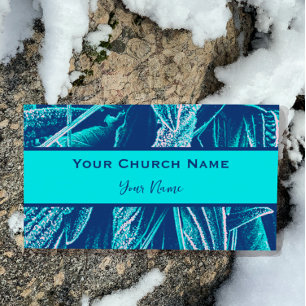 Christian Church Pastor Modern Turquoise Nature Business Card