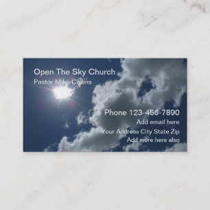 Christian Church Pastor Sky Business Cards