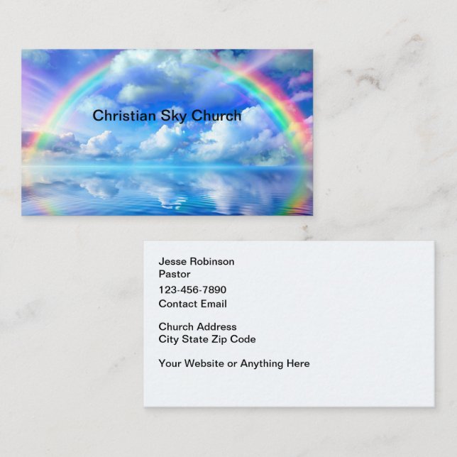 Christian Church Rainbow Scenic Business Card (Front/Back)