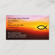 Christian Church Scenic Sunset Icthys Fish Business Card at Zazzle