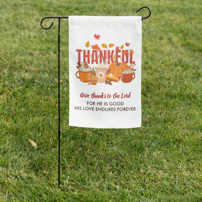 Christian CHURCH SERVICE AND Thanksgiving Family Garden Flag (In SItu)