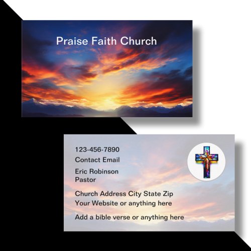 Christian Church Sunset Scenic Business Cards