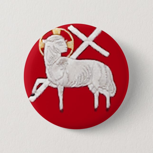 CHRISTIAN CHURCH SYMBOLS-LAMB OF GOD BUTTON (Front)