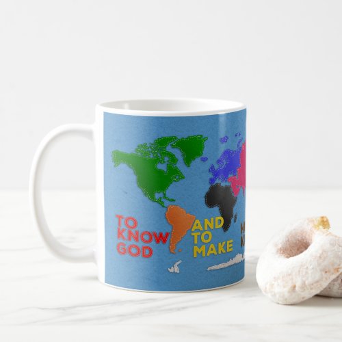 Christian Classical Education World Map Faux Felt Coffee Mug