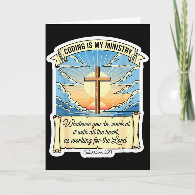 Christian Coder Coding Is My Ministry Programmer P Card (Front)