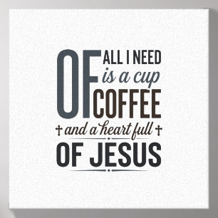 Christian Coffee Jesus Quote Vintage Shirt Design_ Canvas Photo Tile