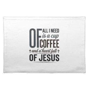 Christian Coffee Jesus Quote Vintage Shirt Design_ Cloth Placemat