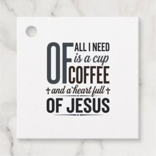Christian Coffee Jesus Quote Vintage Shirt Design_ Favor Tags